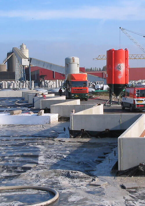 Kadeconstructies met schuimbeton wegenbouw