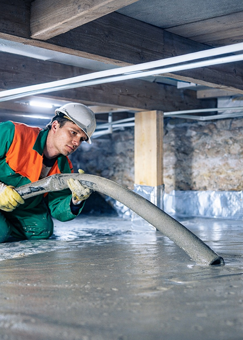 Asbest isoleren met schuimbeton