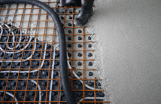 Schuimbeton met vloerverwarming